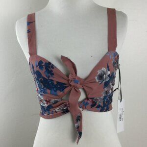NEW Sage The Label Tie Cropped Floral Top s